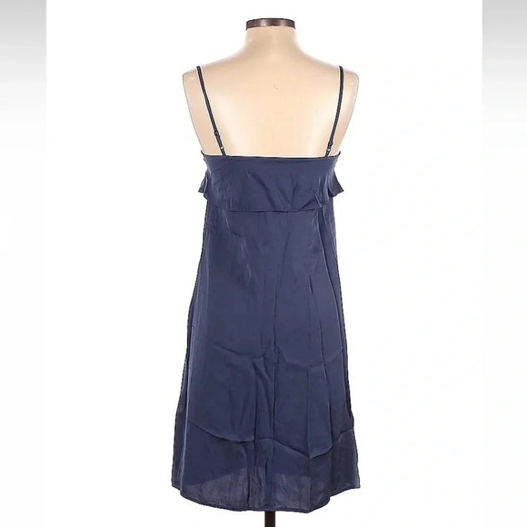 Theory Classic Chic Navy Blue Hekana 100% Silk Slip Party Cocktail Dress Size 0 - Picture 3 of 3